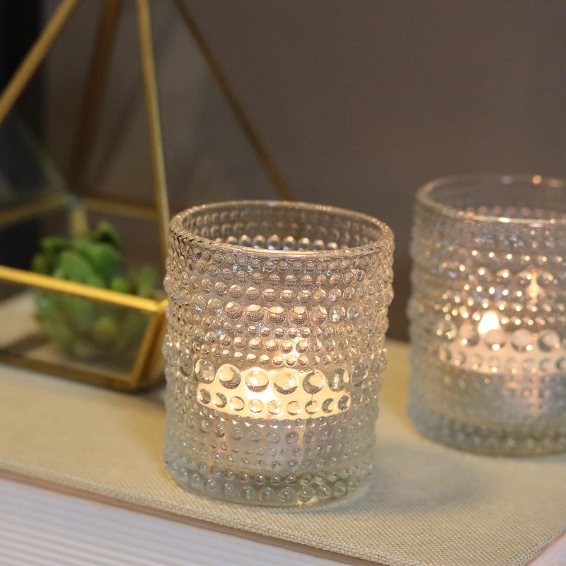 WDHODEC 36 PCS Clear Glass Votive Candle Holders Set Hobnail Tealight Candle Holders for Fall Decor, Halloween, Weddings, Birthday Table Centerpiece Decorations - Image 3