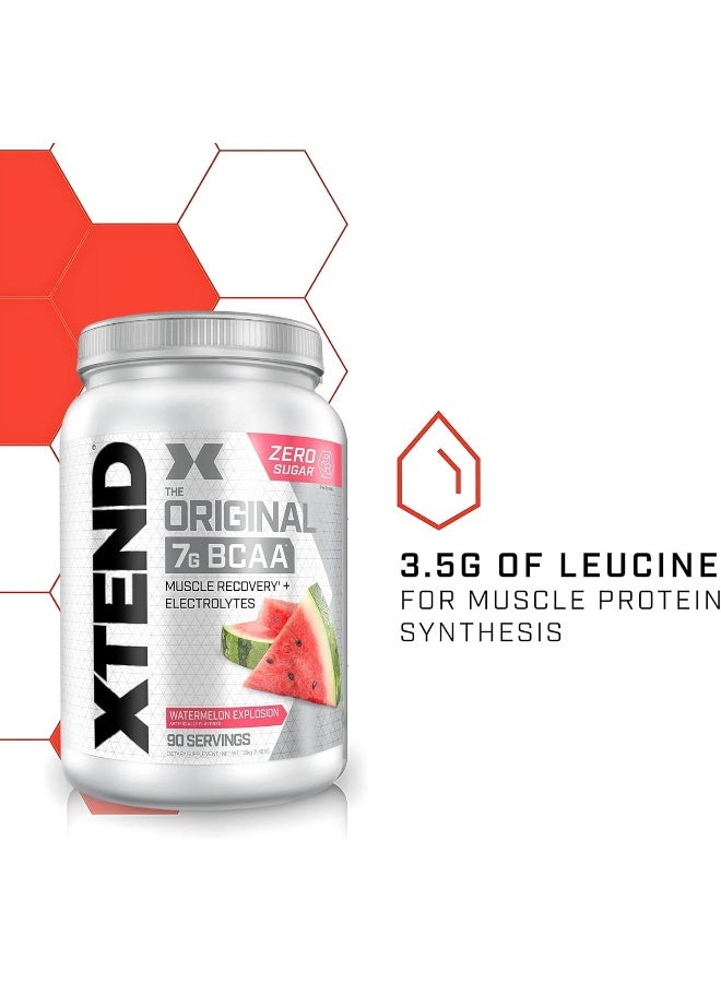 Original Bcaa Powder Zero Sugar With Electrolytes For Hydration & Muscle Repair, Post-Workout Supplement, Watermelon Flavor - 90 Servings