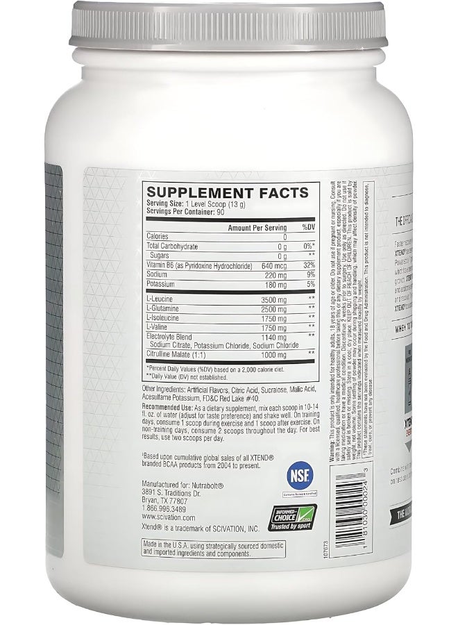 Original Bcaa Powder Zero Sugar With Electrolytes For Hydration & Muscle Repair, Post-Workout Supplement, Watermelon Flavor - 90 Servings
