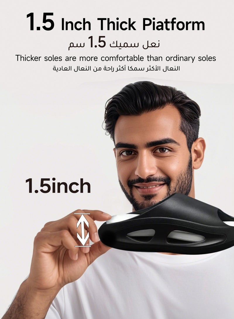 AL-WAHA AL-ZHABIA Unisex cloud comfort EVA foam slippers, thick-soled non-slip design, suitable for beach, pool, daily multi-scene (size 42-43)  - Image 2