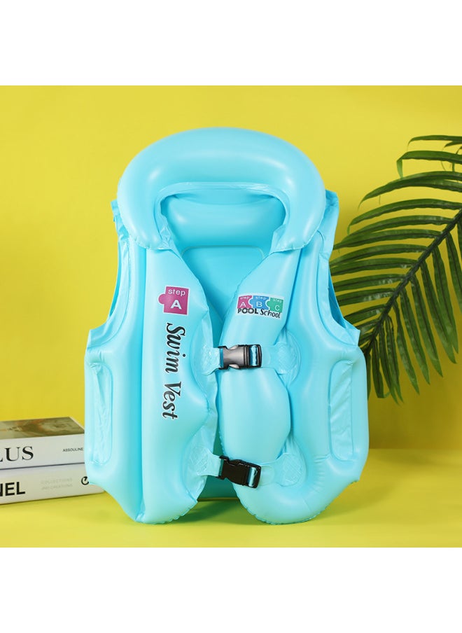 Generic - Children's Life Jacket Rafting Vest Cartoon Inflatable Vest Swimsuit Baby Swimming Equipment Floating Clothes-Color:Large Size 46*48 - Image 1