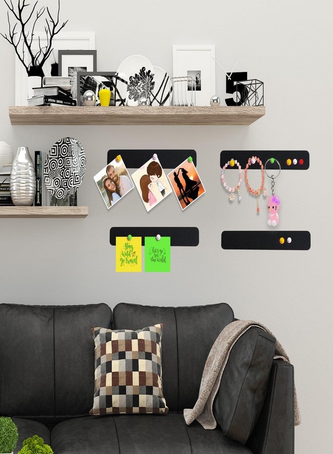 RANUR Self Adhesive Felt Bulletin Bar Strip, Reminder Board with 35pcs Drawing Pins, Lightweight to Do List Board for Wall Soft Board for Study Room, Photos, Schedules, Size 33 X 5 X 1.3 cms (Black) - Image 5