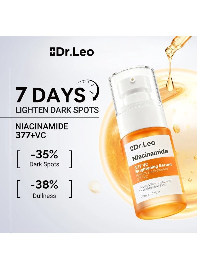 سيروم د. ليو Niacinamide 377 VC لتفتيح وإشراقة البشرة 20 مل – نياسيناميد وسيم وايت 377 وفيتامين C لتوحيد لون البشرة وتحسين مظهر التصبغات وملمس البشرة – مناسب لجميع أنواع البشرة