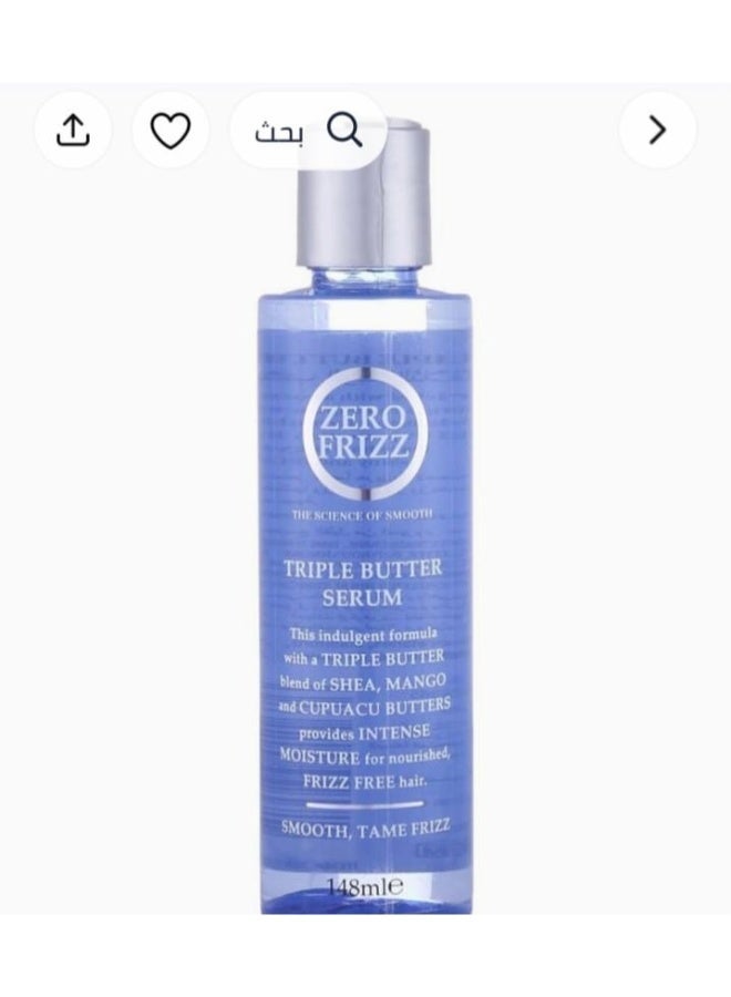 Zero Frizz Triple Butter Hair Serum 148ml - Smoothes and moisturizes frizzy hair - Image 2