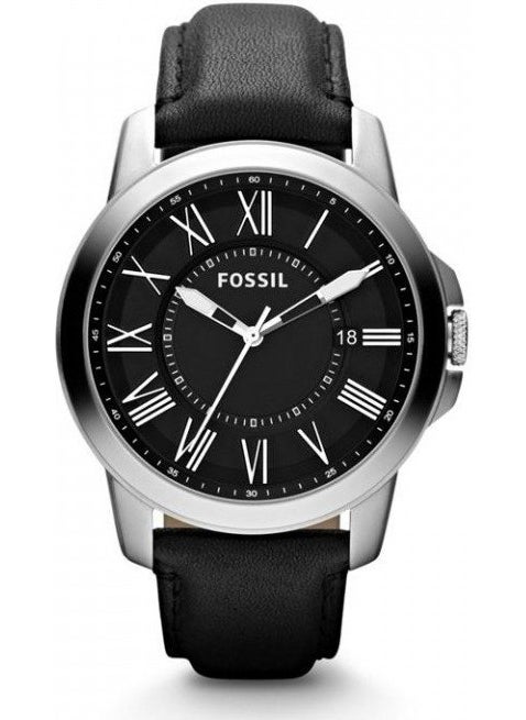 onlinekordon - Online Strap Fossil FS4657 Black Leather Watch Strap - Image 1