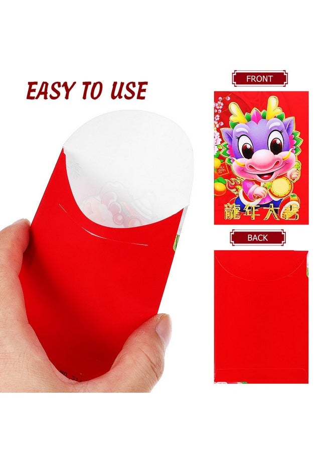 BESPORTBLE 60Pcs Chinese New Year Red Envelopes 2024 Lunar New Year Of Money Envelopes Red Envelope Packets Hong Bao For Spring Festival 10 Set Different Cute Dragon Patterns  - Image 2