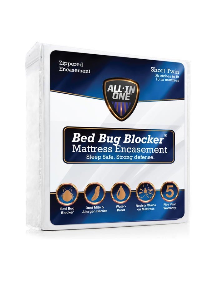 Bed Bug Blocker All-in-One Quiet Water Resistant Zip-Up Mattress Protector to Help Protect Against Irritants, Twin Bunk for RV, White (FRE146XXWHITF9) - Image 1