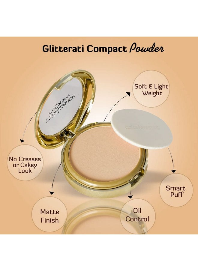 كالرسينس بودرة مضغوطة من Glitterati Gold Range خالية من الزيوت بعامل حماية من الشمس 15 بتركيبة مضغوطة ساتانية، 10 جم - طبيعية  - Image 3
