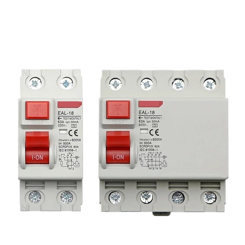 2P 63A 300mA Electromagnetic Residual Current Circuit Breaker RCCB RCD ELCB Differential Breaker Switch - Image 2