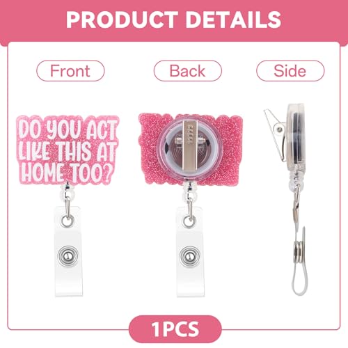 Mahrokh Funny Nurse Badge Reel, Do You Act Like This at Home Too Badge Holder with Retractable Clip, Cute Gifts for Nursing Student RN LPN CNA MA Medical Worker Teacher Doctor - Image 4