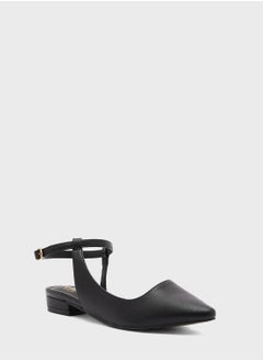 ELLA Curved Ankle Strap Pointed Flat Shoe  - Image 4