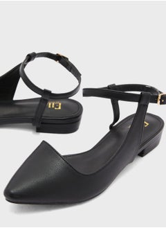 ELLA Curved Ankle Strap Pointed Flat Shoe  - Image 5
