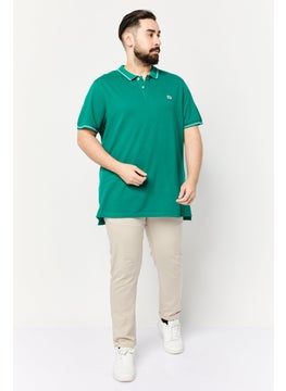LEE Men Regular Fit Short Sleeve Brand Logo Polo Shirt, Green  - Image 2