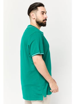LEE Men Regular Fit Short Sleeve Brand Logo Polo Shirt, Green  - Image 4