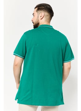 LEE Men Regular Fit Short Sleeve Brand Logo Polo Shirt, Green  - Image 3