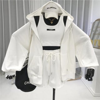 Sports Style suit Womens Spring and Autumn Clothing Fashion Casual Age-reducing Fitness Running Cyber Popular Age-reducing Sweatshirt Shorts Three-piece Set White - pzsku/ZB7B0F0C938F3D5E25DF8Z/45/1746209546/c21b2a28-0fb2-4009-913a-4da44789b4e6