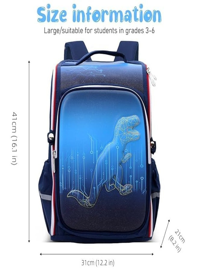 AZRMOH 3D School Bag Waterproof School Bags For Kids Stylish &Trendy Water Resistant Printed Bag Durable 3D Backpack Shoulder School Bags Double Shoulder Bag Birthday Gift (DINOSAUR 20) - Image 4