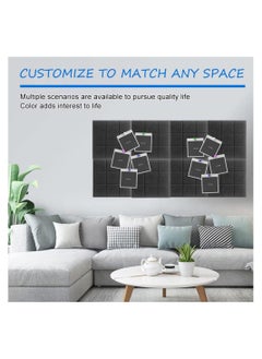 KASTWAVE Announcement Message Board,6 Pcs Large Self-Adhesive Felt Board Tiles 30x30cm - Versatile Bulletin Boards for Home and Office with 50 Push Pins, Felt Nine Palace Grid Background Wall (Black)  - Image 4