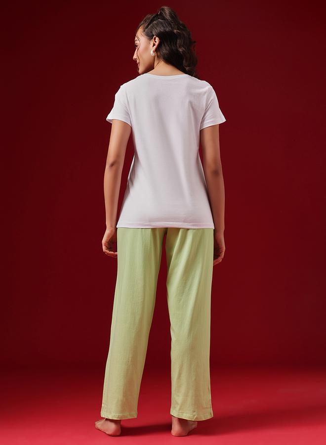 Clovia Cotton Printed T-Shirt and Pyjama Set - Image 5