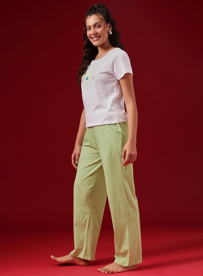 Clovia Cotton Printed T-Shirt and Pyjama Set - Image 4