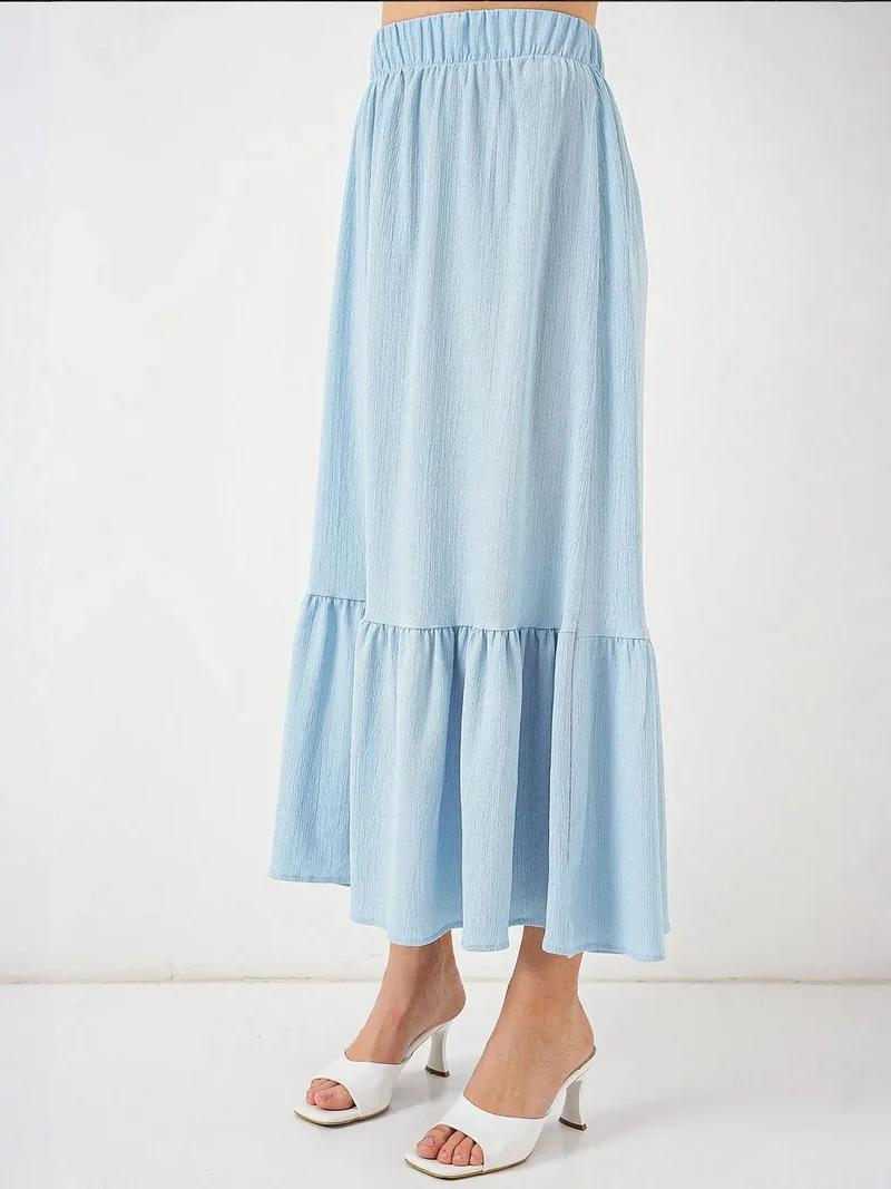 BIG DART BDART Textured Maxi Knit Skirt with Elastic Waist