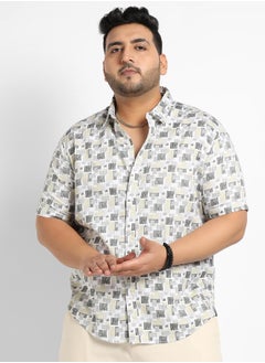 Instafab Plus Instafab Plus Abstract Geometric Shirt  - Image 2