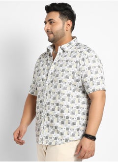 Instafab Plus Instafab Plus Abstract Geometric Shirt  - Image 3