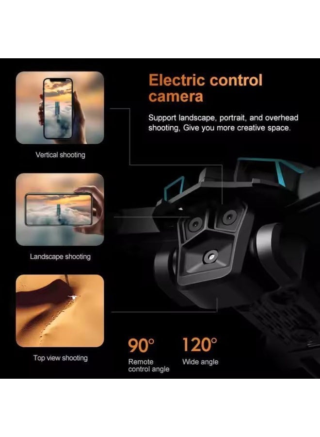 MUNTAQI K12 Max RC Drone with 3 Cameras – Professional Aerial Photography Quadcopter with Obstacle Avoidance, 4K HD Camera Drone for Adults, Foldable GPS Drone with WiFi FPV, Long Flight Time & Stabilized Gimbal - Image 3