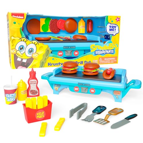 Lollipop Spongebob Squarepants Kids Grill Playset Toy Kitchen Sets with Cooking Toys Kitchen Playset for Kids Ages 610 and Pretend Play Kitchen - Image 1
