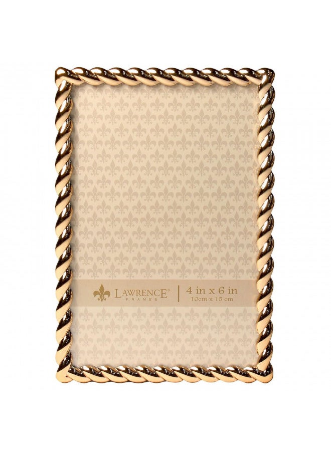 Lawrence Frames Lawrence Frames Rope Design Metal Frame, 4x6, Gold  - Image 1