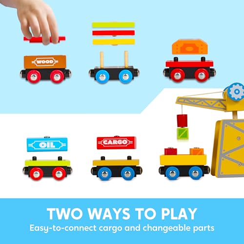 SYNCFUN Montessori Wooden Train Toy Set for Kids, 12PCS Magnetic Train Cars with Storage Gift Box, STEM Educational Toy for Boys & Girls, Ages 2-8 Years, Christmas Birthday Party Gift - Image 4