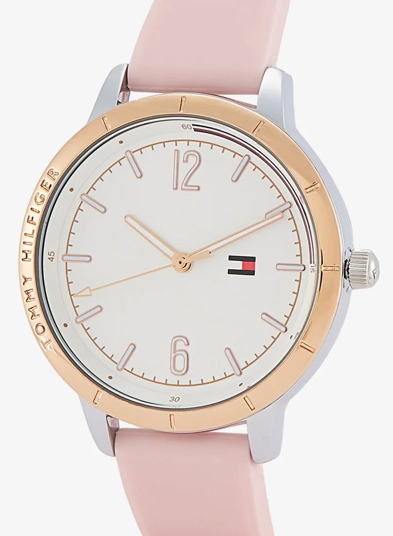 TOMMY HILFIGER 3-Hand Womens Quartz Movement Watch With Pink Silicone Bracelet - 1782562