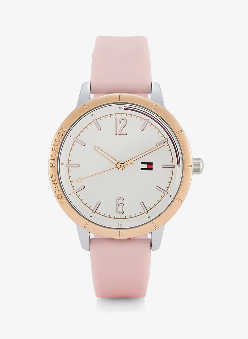 TOMMY HILFIGER 3-Hand Womens Quartz Movement Watch With Pink Silicone Bracelet - 1782562