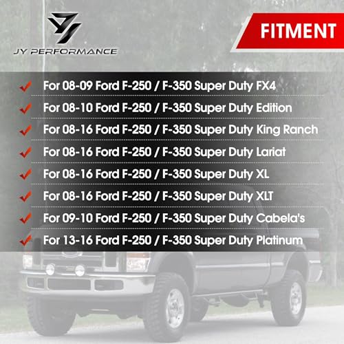 JY PERFORMANCE F250 Body Mounts F350 Cab Mounts KF04060BK Compatible with Ford 2008-2016 F250 F350 Super Duty 2WD 4WD Body Bushing Kit Inclued Polyurethane Body Cab Mounts, Steel Sleeves, Hardware, Black - Image 2