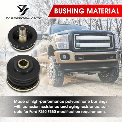 JY PERFORMANCE F250 Body Mounts F350 Cab Mounts KF04060BK Compatible with Ford 2008-2016 F250 F350 Super Duty 2WD 4WD Body Bushing Kit Inclued Polyurethane Body Cab Mounts, Steel Sleeves, Hardware, Black - Image 5