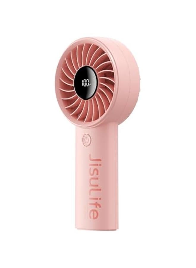 Loquat Handheld Fan Life4【5-Speed Turbo Wind Pro】,3600mAh Portable Rechargeable Fan with LED Display, Lanyard;Summer Essentials for Travel,Beach,Vacation,Makeup,Concerts-Pink - Image 1