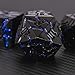 Maywin Cracked Rune Metal Dice Set for DND RPG Dark Fantasy Fractured Design Premium Heavy Metal Polyhedral Dice with Deep Engraved Numbers 7Piece Set Blue Arcane Vein - Image 4