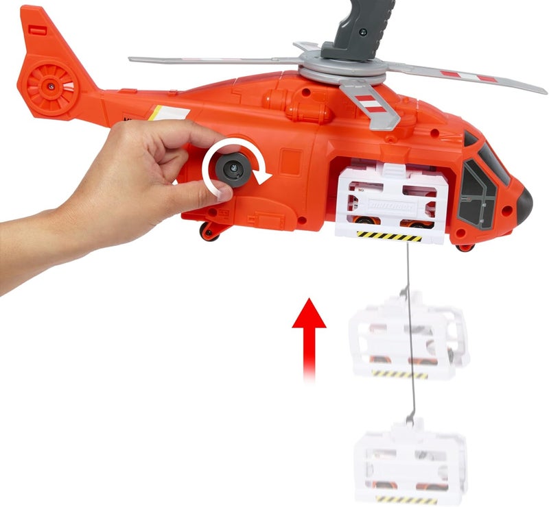 MATCHBOX HXM74 40cm Helicopter Transforms Into Rescue Station Child Propeller with 1:64 Scale Die Cast Rescue Car - Image 5