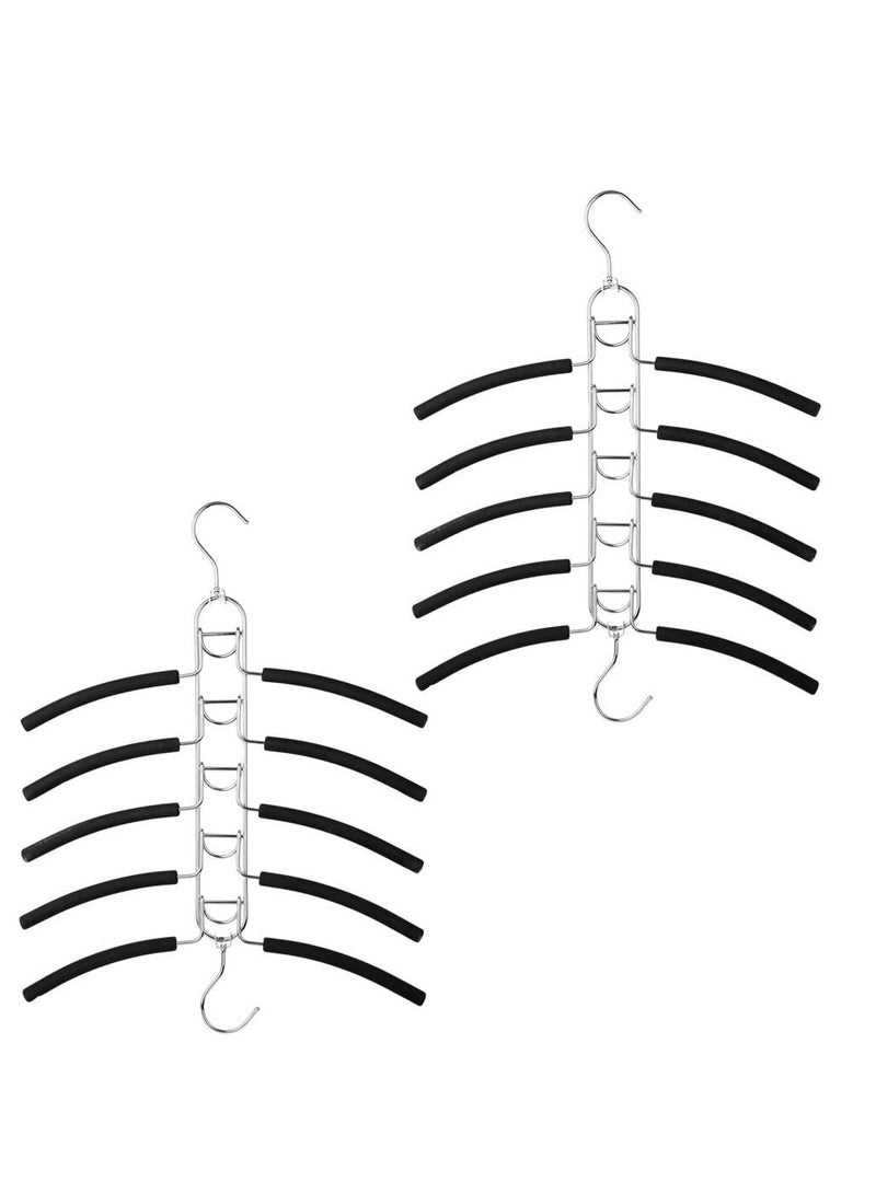 Excefore 2 Pack Metal Non-Slip Clothes Hangers, Multi Layers Detachable Closet Organizers, Suitable for Shirts, Sweaters, Suits, Coats, Pants  - Image 2