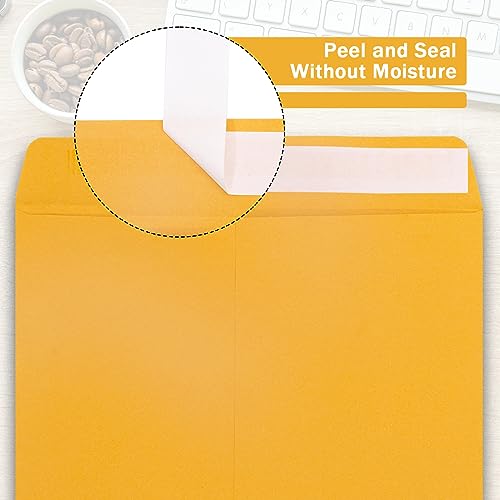 Goefun 10x13 Catalog Envelopes Self Seal 100 Pack, Goefun 100GSM Paper Yellow Brown Manilla Envelopes with Peel and Seal Flap for Mailing, Organizing and Storage - Image 2