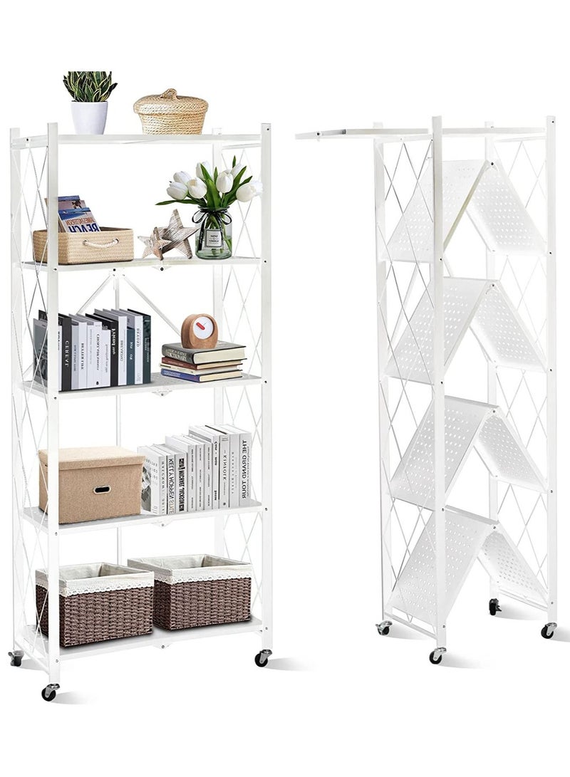 DubaiGallery 5 Tier Foldable Storage Shelf Unit Heavy Duty Storage Shelving Unit For Kitchen Garage And Laundry Bathroom Tool Organization - Image 1