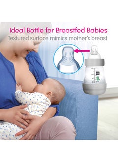 MAM Easy Start Anticolic Bottle Baby Essentials Medium Flow Bottles With Silicone Nipple Baby Bottles For Baby Girl Peach 9 Oz (3Count)  - Image 4