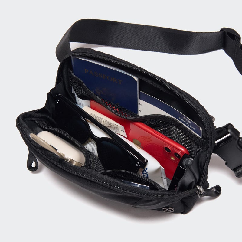 Pander Crossbody Sling Bag for Travel, Outdoor, and Everyday Use â€“ Adjustable Strap, Lightweight Shoulder Bag, A Deep Black - Image 4