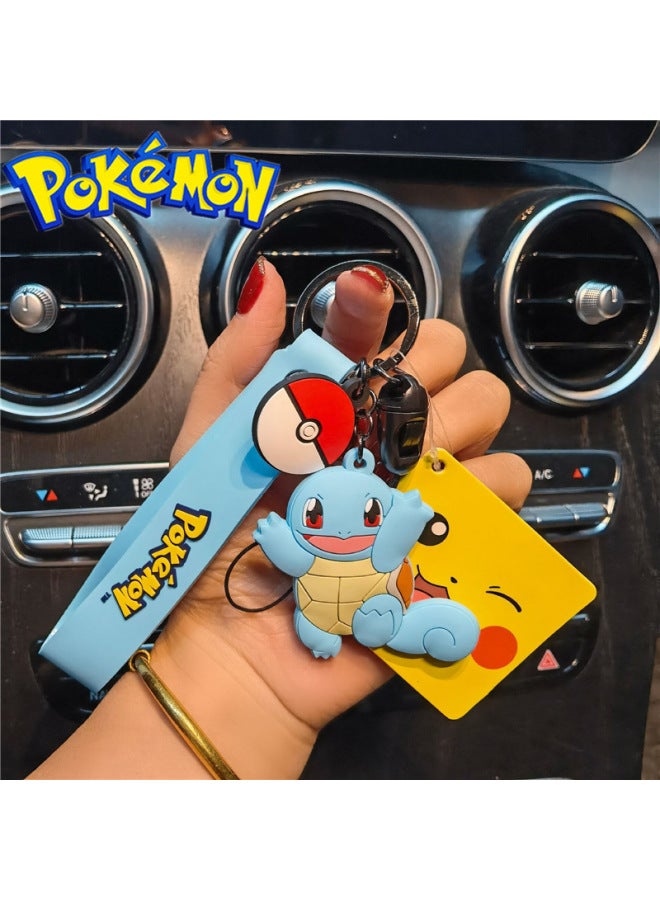 Genuine Baokemeng Series Ornaments Trendy Blind Box Pokémon Car Pikachu Model Doll Hand Toy-Color:Genuine BaoKemeng Lanyard-Jenny Turtle ] - Image 1