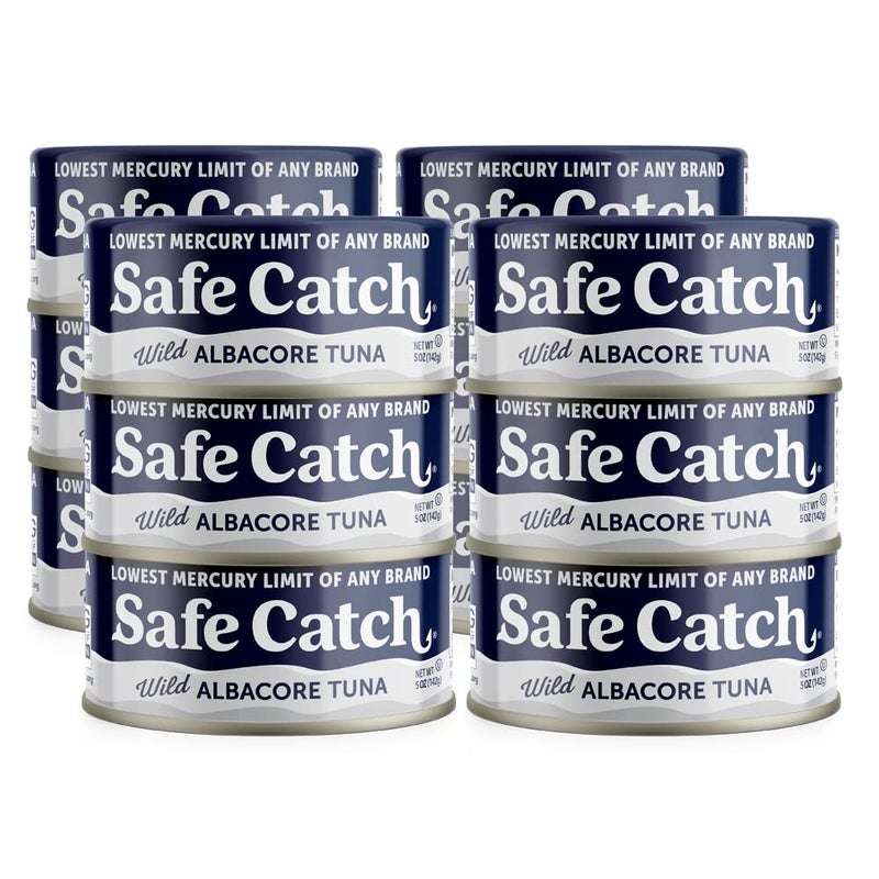 Safe Catch Wild Albacore Tuna Canned Low Mercury Can Tuna Fish Steak Gluten-Free Keto Food Non-GMO Kosher Paleo-Friendly High Protein Every Can Of Tuna Is Tested No Water Oil Tuna, Pack of 12 5oz - Image 1