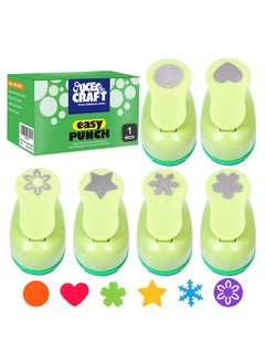 UCEC Paper Punches For Crafting, Hole Punch For Kids, 1 Inch Craft Hole Punch Shapes, 6Pcs Kids Hole Puncher Shape Cutters For Crafts, Star Heart Flower Punch For School Crafting & Diy Projects  - Image 1
