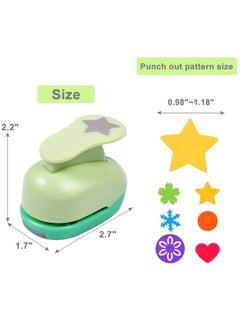 UCEC Paper Punches For Crafting, Hole Punch For Kids, 1 Inch Craft Hole Punch Shapes, 6Pcs Kids Hole Puncher Shape Cutters For Crafts, Star Heart Flower Punch For School Crafting & Diy Projects  - Image 4