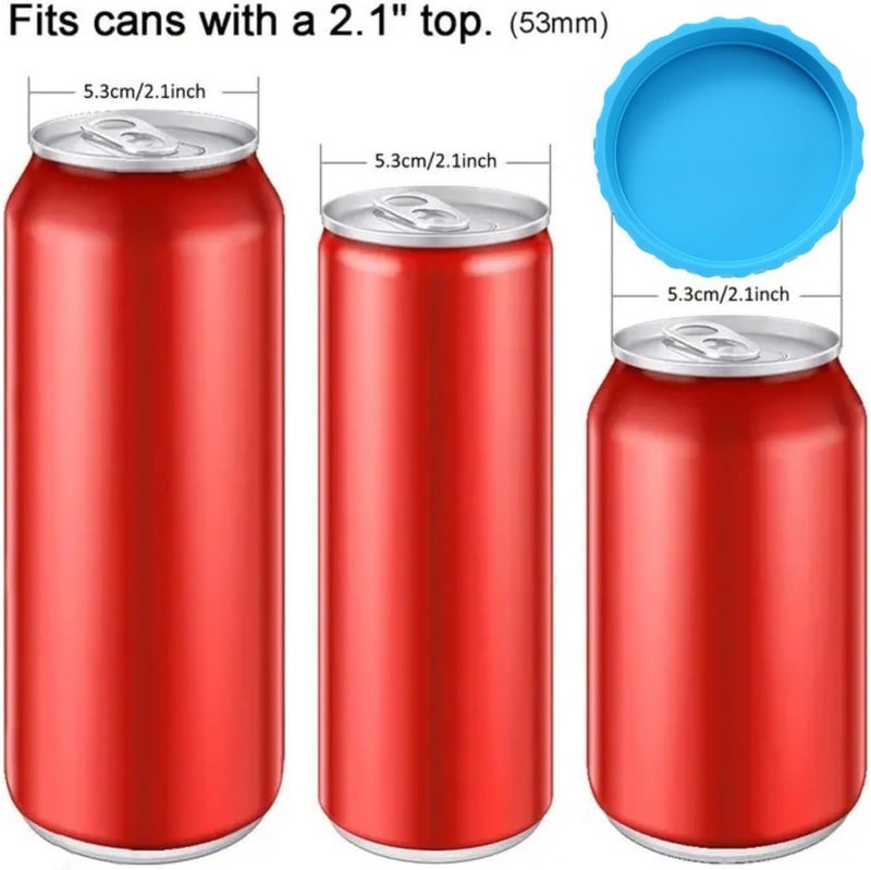Emptycolor 6 Pack Silicone Soda Can Cover, Reusable Soda Can Lids to Keep Carbonation, BPA Free Pop Can Caps Tops Savers Stopper for Drink, Beer, Beverage, Juice, Coke, Fits Standard Cans - Image 4
