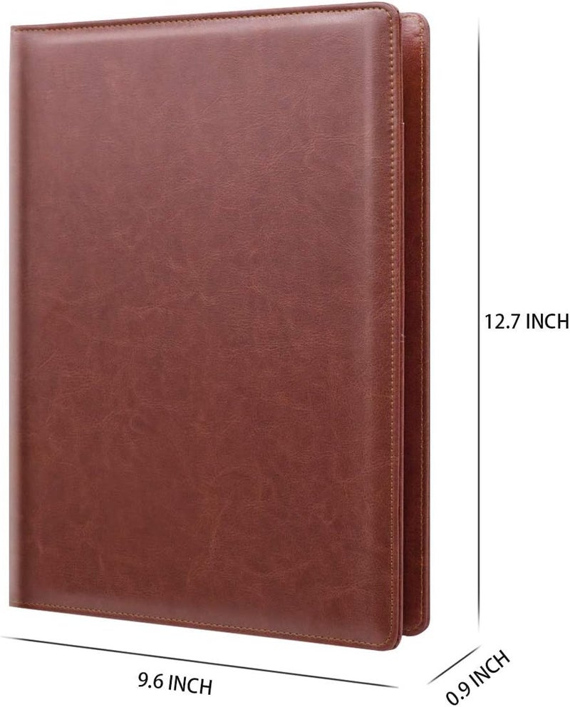 WAVEYU Leather Business/Resume Portfolio Organizer with Legal Pad Folder Clipboard, Interview Folder for Men/Women, Brown - Image 2