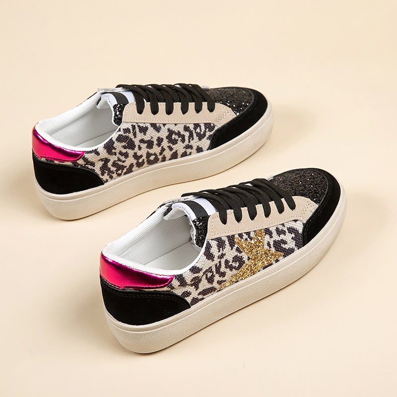 Women's Low Top Sneaker White Stars Lightweight Casual Shoes - Image 3